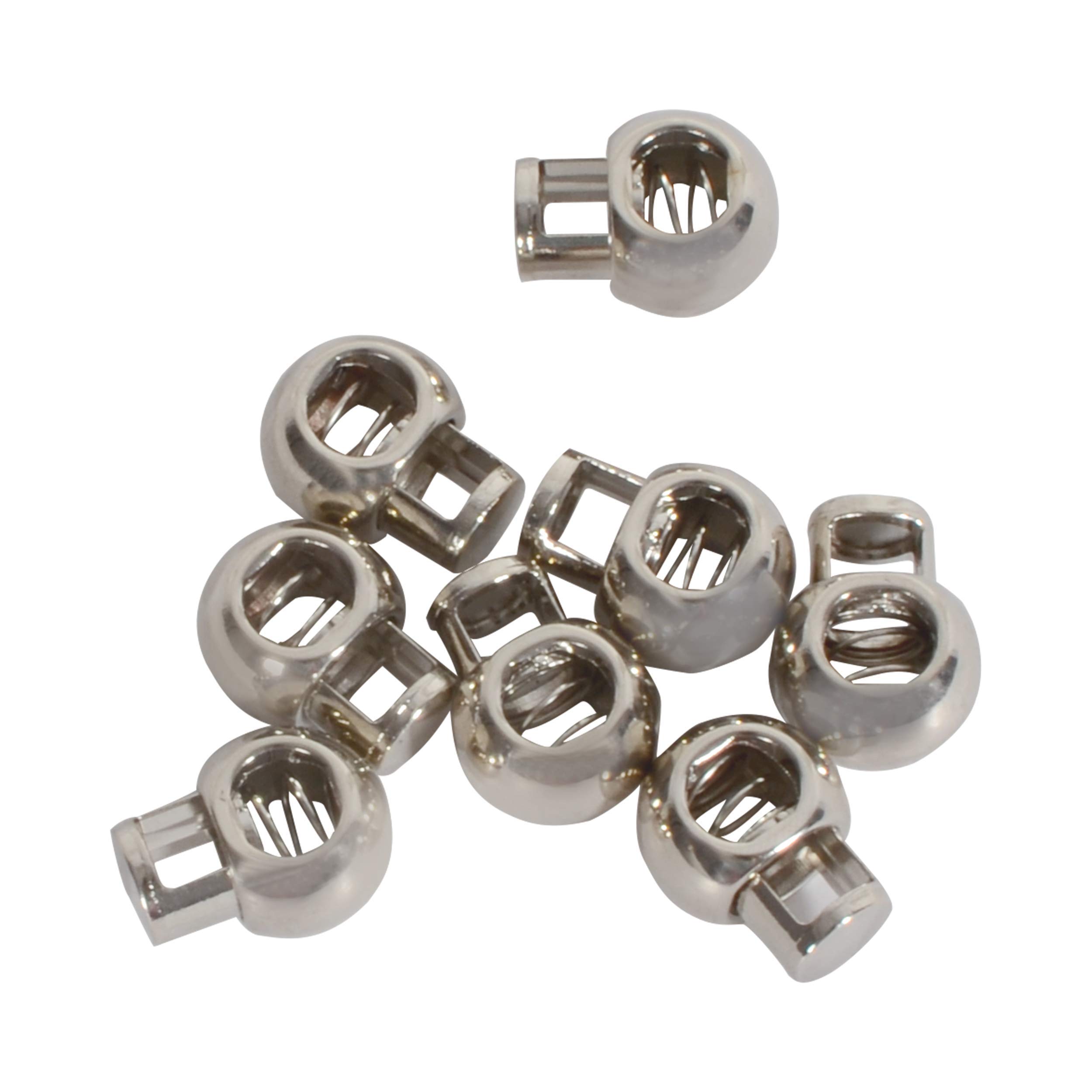 10 Stück Kordelstopper Aus Metall – Federbelastet, Zwei Löcher, Für Rucksäcke, Kleidung, DIY-Projekte