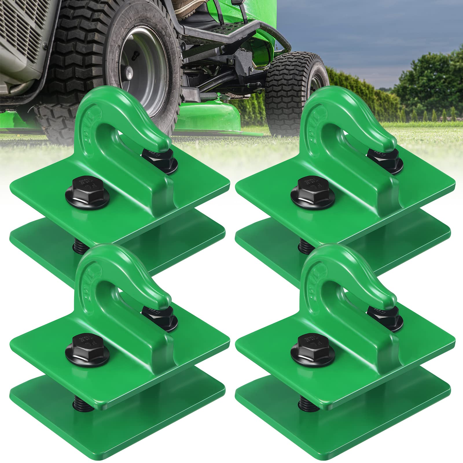 Funtery 4 Pcs 3/8 Inch Tractor Bucket Grab Hook Grade 70 Steel