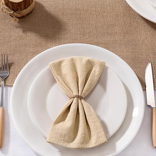 Vista 26 de MLMW Juego de 6 servilletas de tela color marrón nude, de lino, rústicas, de algodón, lavables a granel, de 16 x 16 pulgadas, para decoración de Piel