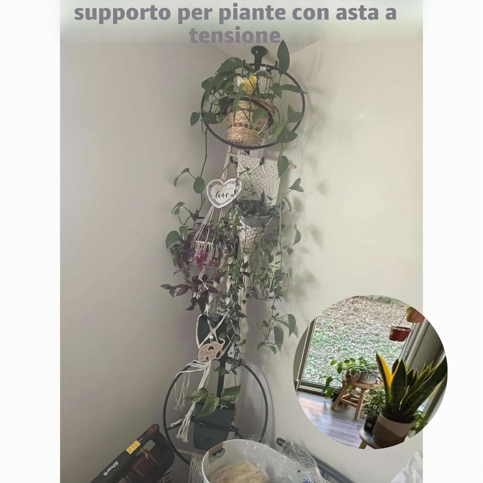 Appendiabiti regolabile da 140 cm a 310 cm, bianco con 12 ganci per appendere cappotto, cappello, sciarpa, adatto per soggiorno, balcone, cucina