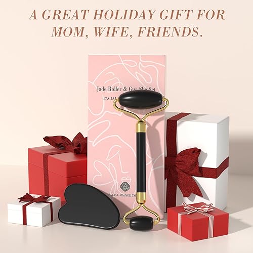 Miniatura 7 de Jade Roller Gua Sha Set - Juego de cuidado de la piel facial, herramientas de belleza facial, herramientas naturales para el cuidado de la piel,