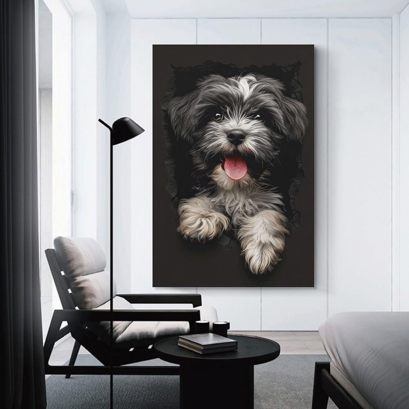 Junmoney Havanese(2) Wall Art Print, 24x36inch(60x90cm), for Bedroom Decor, Cosy Corners Or Studios, Decorative Wall Art for Cosy Rooms