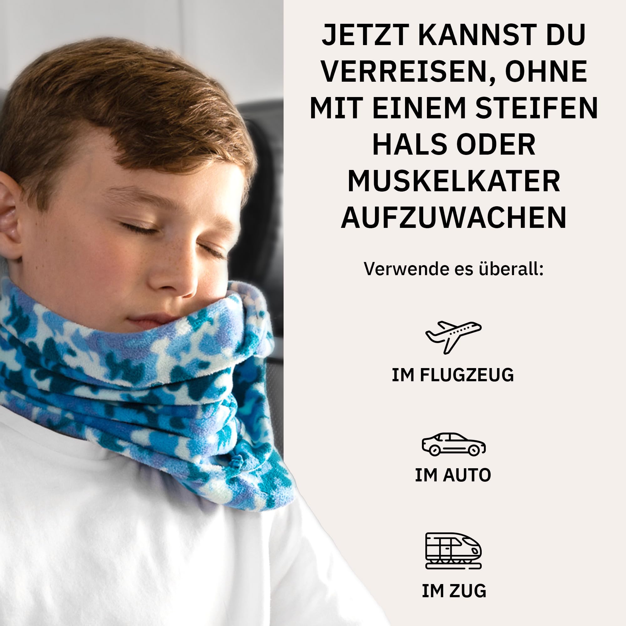trtl Pillow – Wissenschaftlich belegt super weiches Nacken unterstützendes Reisekissen - Waschmaschinenfest (Aqua Pop, Kind)