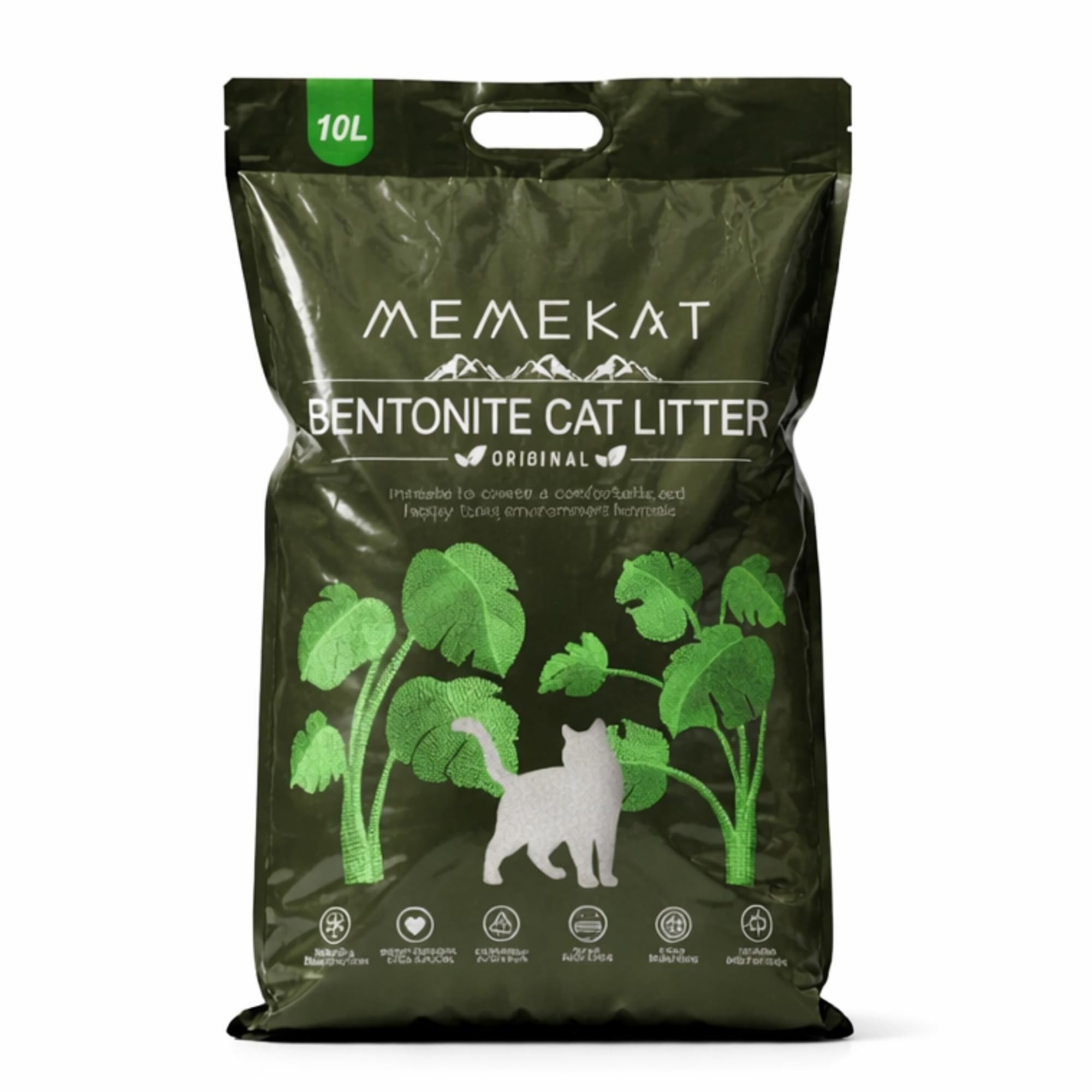 Bentonite Clumping Cat Litter – Unscented, Dust-Free, Odour Control, Super Clumping, Instant Absorption, 10L/20L/30L (10L)