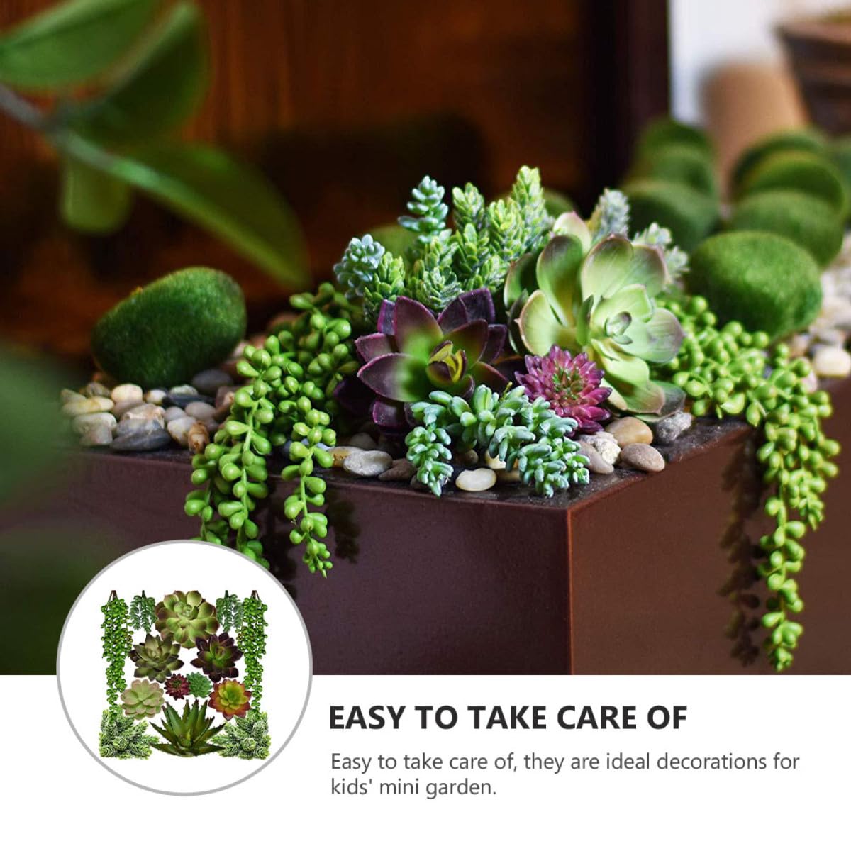 Healeved Succulentes Artificielles Décoratives 14 Pièces en PVC PE Vertes