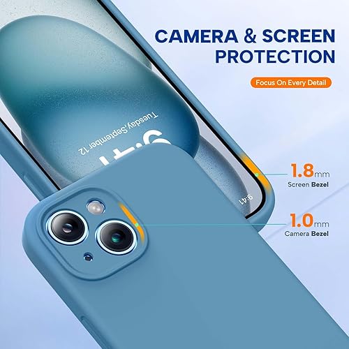 Miniatura 494 de Miracase - Funda diseñada para iPhone 11 con protector de pantalla, funda de goma de silicona líquida, protección total contra caídas y a prueba