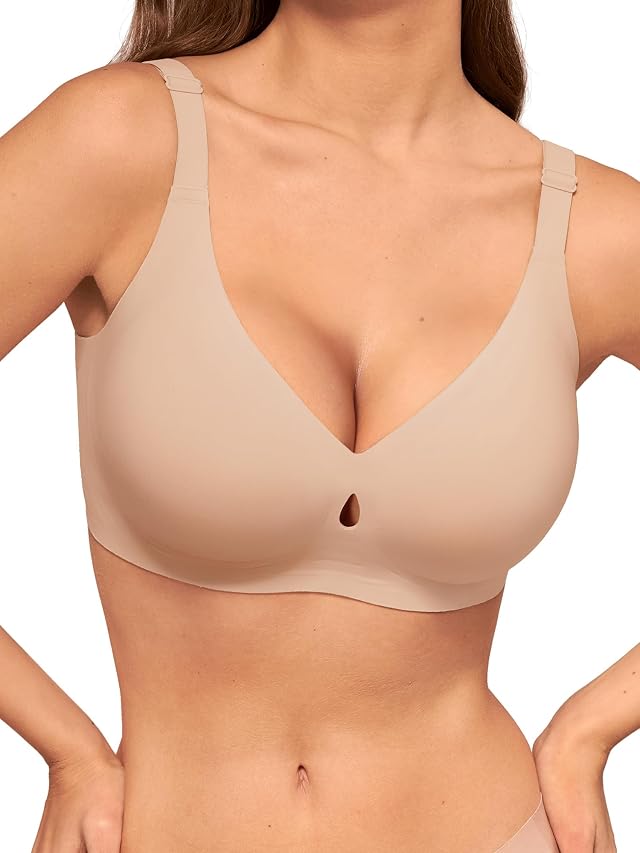 LUCKMEEY Bras for Women No Underwire Wireless Bras - Seamless Push Up Full Coverage Bralettes Comfortable Everyday Bra