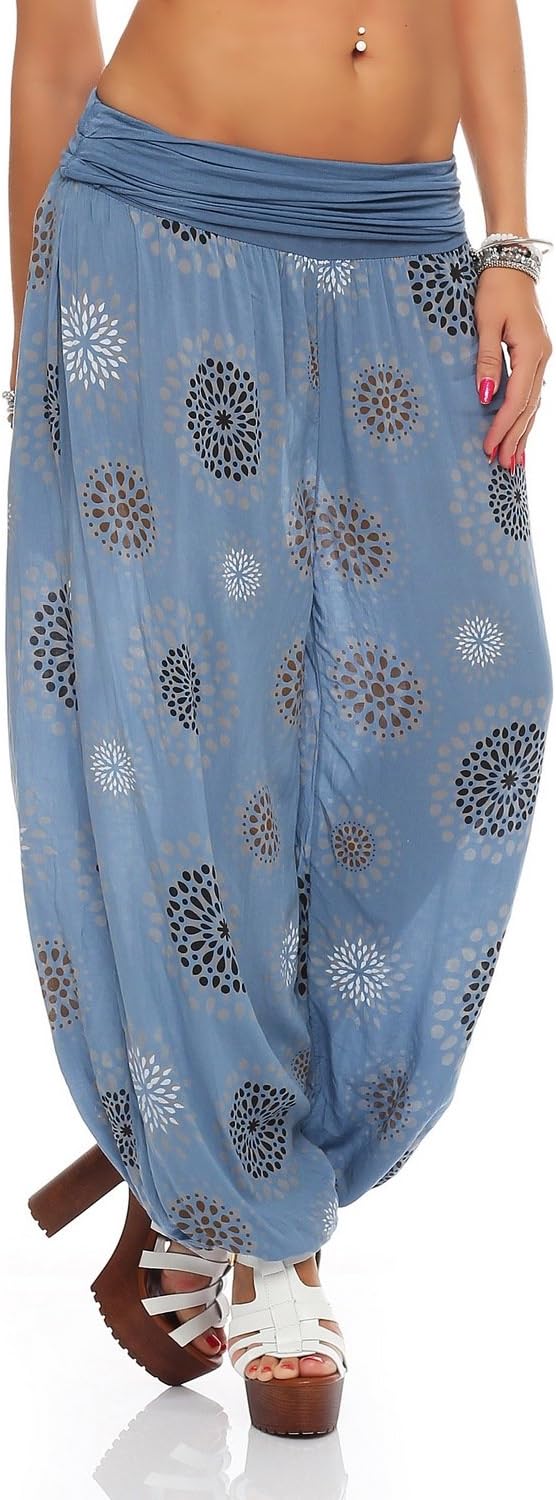 ZARMEXX Ladies Pants Harem Pants Harem style Summer Trousers all over Print Casual trousers Aladdin pants Trousers One Size