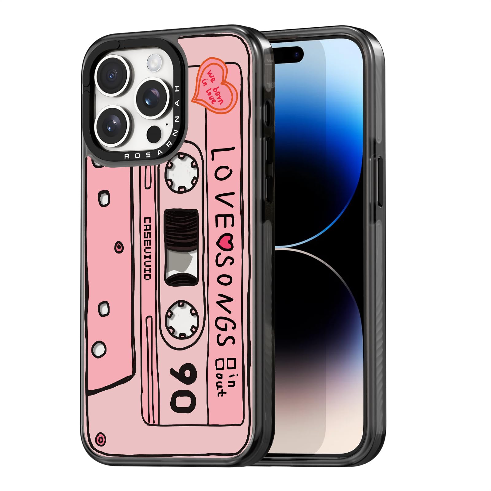 Coque iPhone 14 antichoc 2m durable Rosarnnah esthétique noire - 8