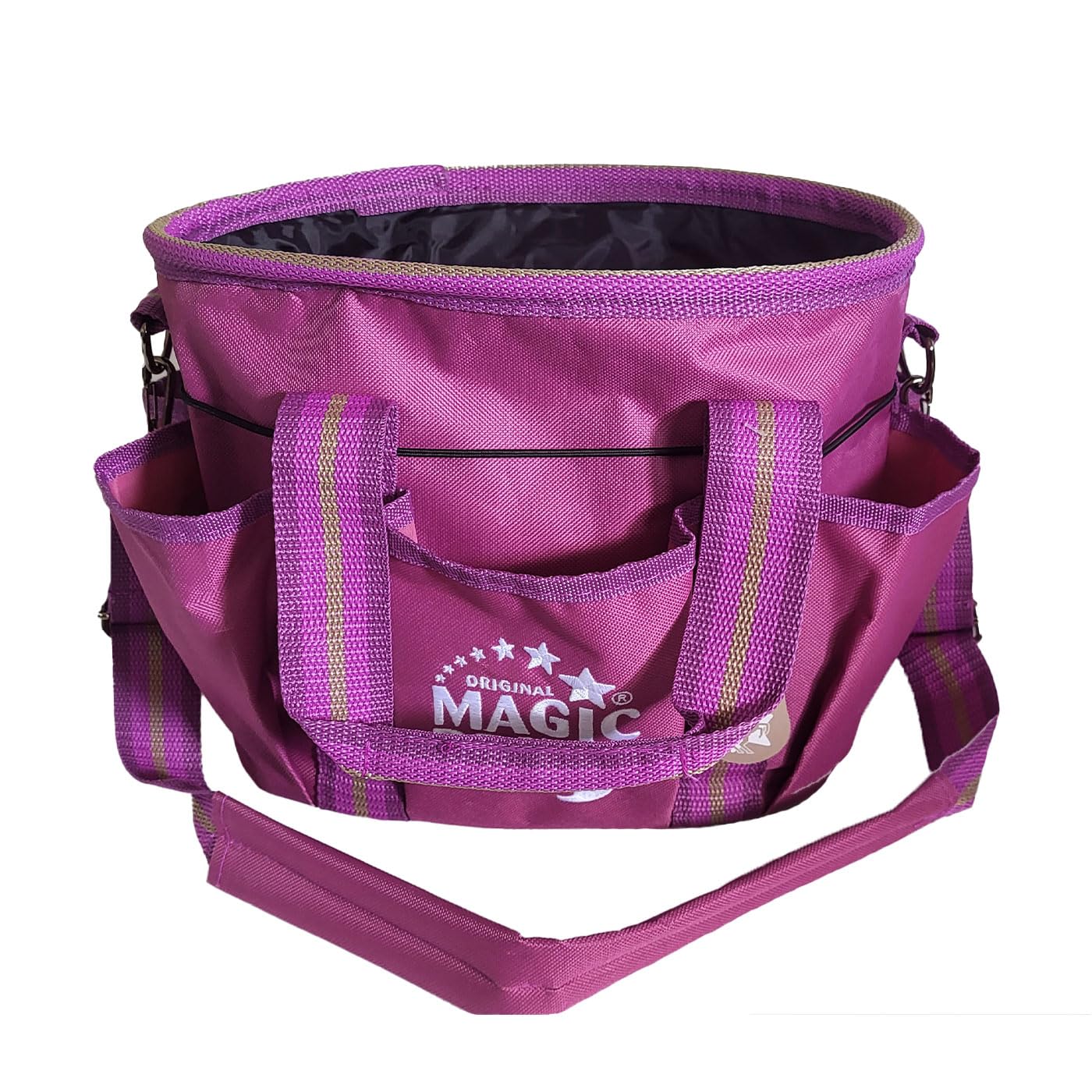 Covalliero/QHP Pferde Pflegeset mit Putztasche | 5-teiliges Putzset inkl. Kardätsche, Striegel, Mähnenbürste, Hufkratzer & Wurzelbürste