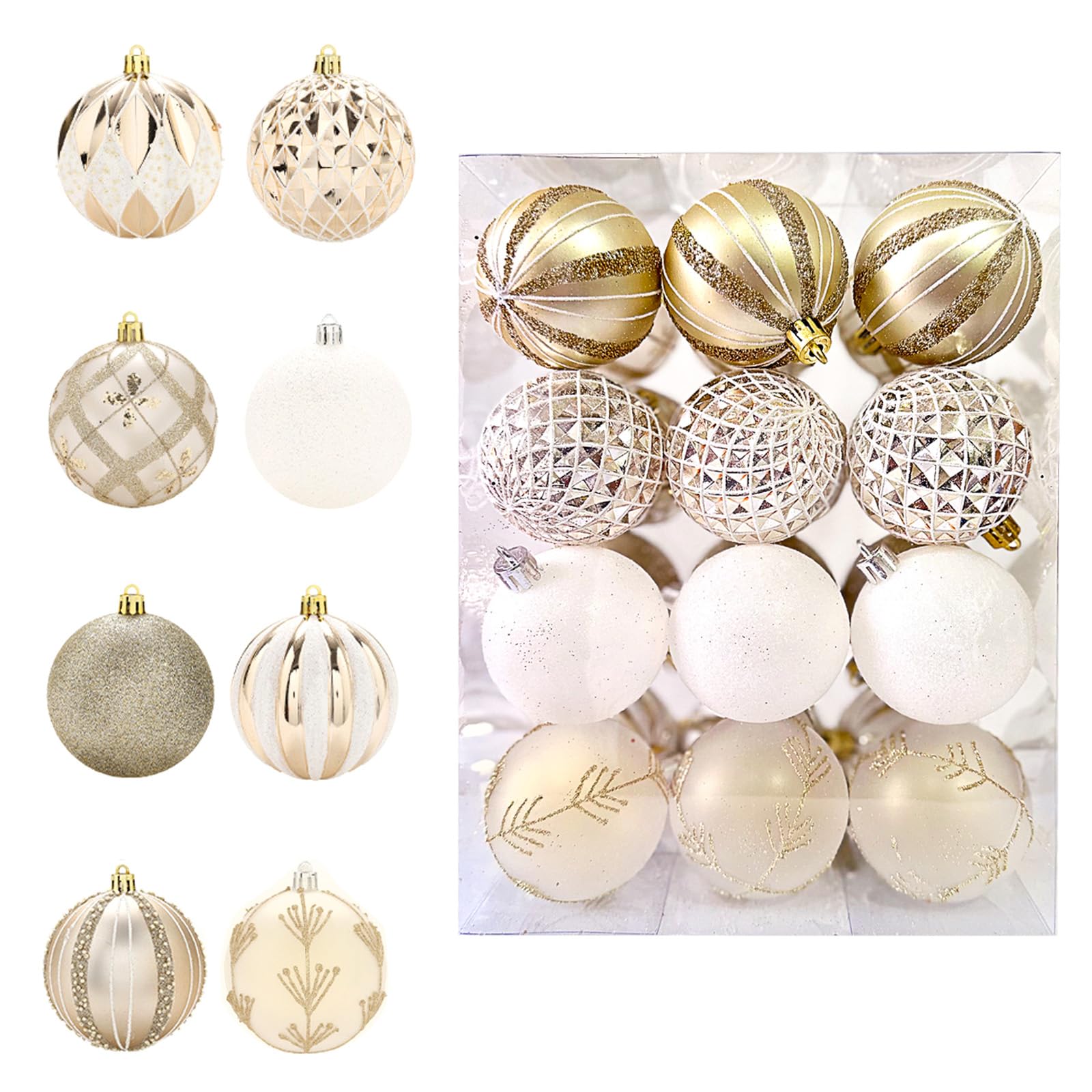 42 stuks kerstballen ballen kerstboom hangers, gespiegelde onbreekbare kerstballen ballen voor kerstboom decoratie, vakantie bruiloft feest decor, goud 42 stuks kerstballen ballen kerstboom hangers, gespiegelde onbreekbare kerstballen ballen voor kerstboom decoratie, vakantie bruiloft feest decor, goud