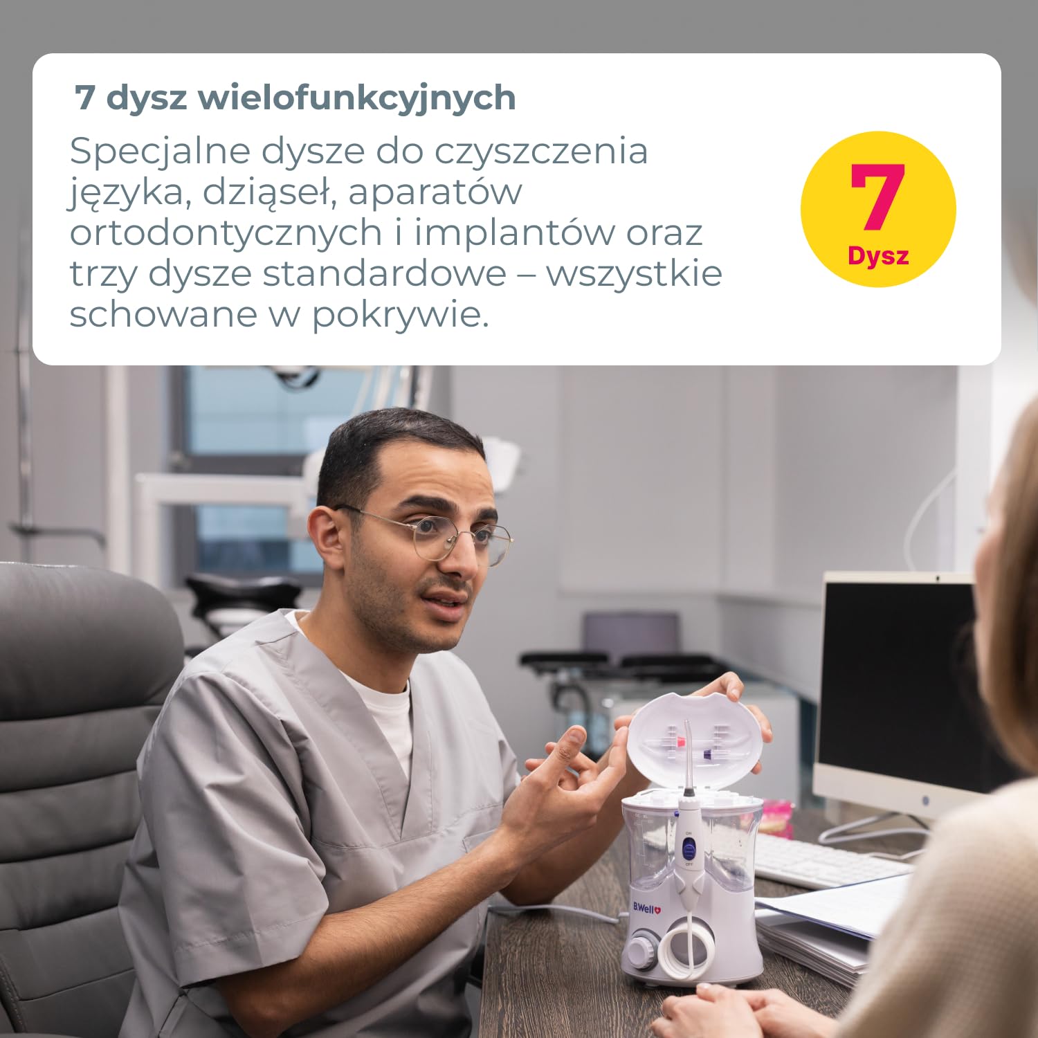 IRYGATOR DO ZĘBÓW STACJONARNY DENTYSTYCZNY B.WELL PRO-922 + 7 końcówek