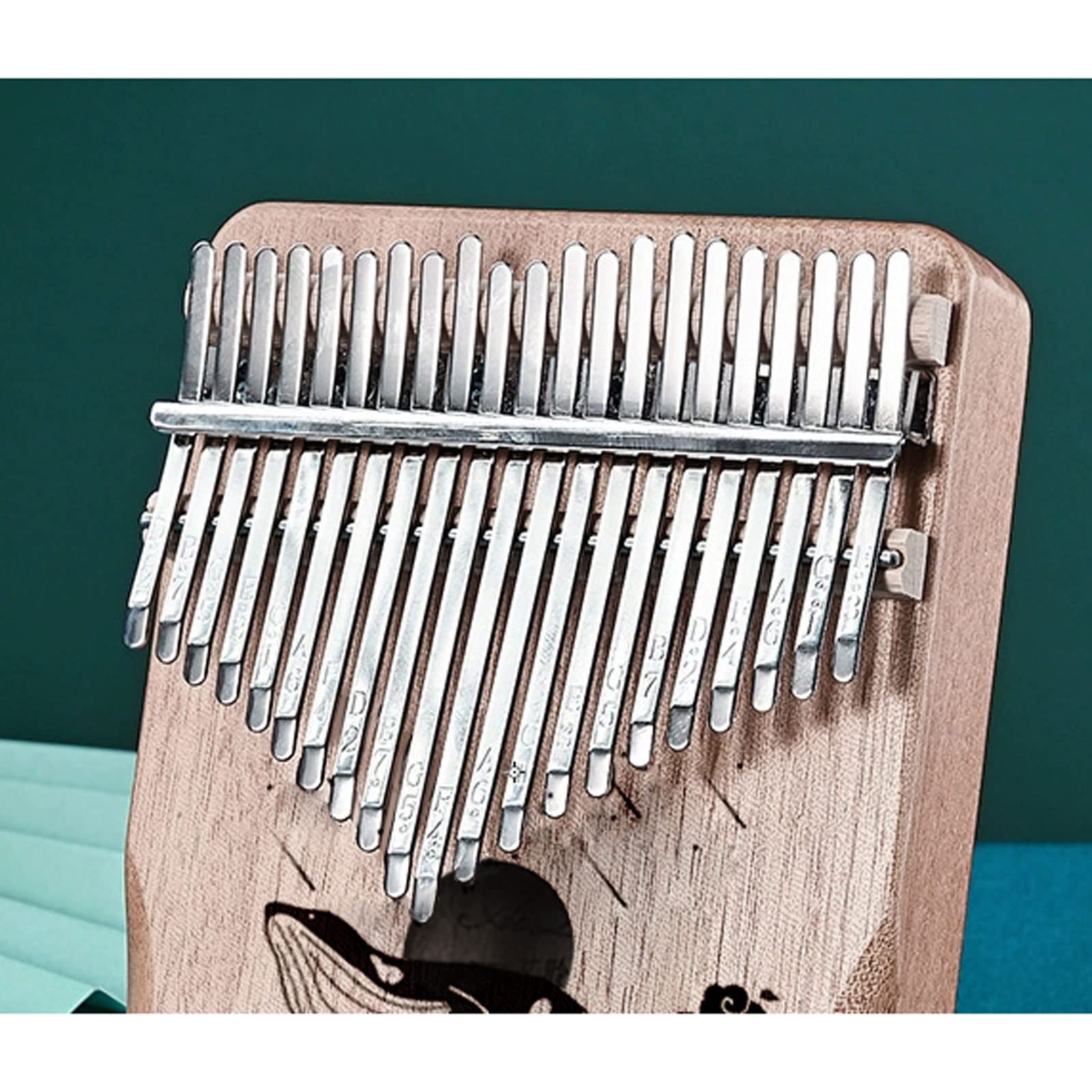Exquisiter Klang Hölzernes Fingerklavier Finger Percussion Keyboard 21 Tasten Walmuster ， Daumenklaviere Musikinstrumente ， 3 Farben Einfach zu Spielen