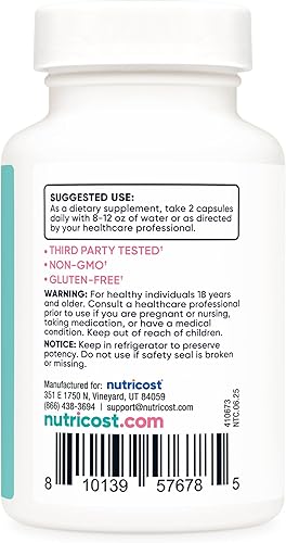 Miniatura 4 de Nutricost Probiótico vaginal para mujeres (10 mil millones de UFC) 60 cápsulas - Sin OMG, sin gluten, 30 porciones