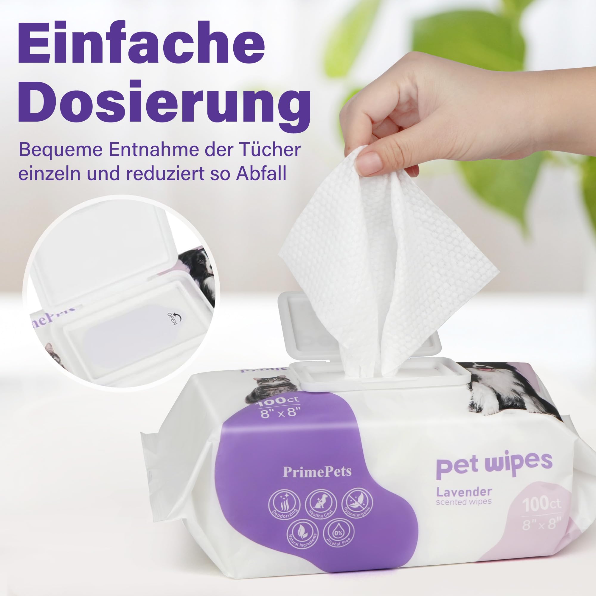 MAGICARE Hundetücher - 4x100 Stück, Extra Dick & Weich, Hypoallergen, Für Pfoten, Fell Und Ohren