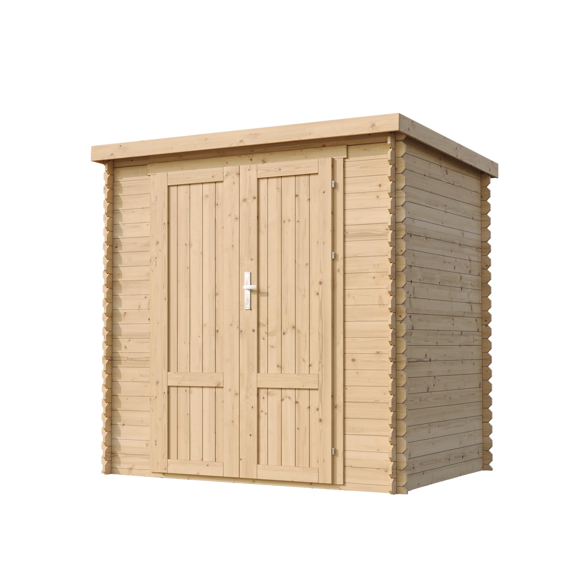 TIMBELA M311F1+M311G Abri De Jardin en Bois 2,22 m², Cabane De Jardin Extérieure avec Parois De 19 mm, Cabanon De Jardin Extérieur pour Outils Et Vélos, Sol Imprégné, Portes À Panneaux