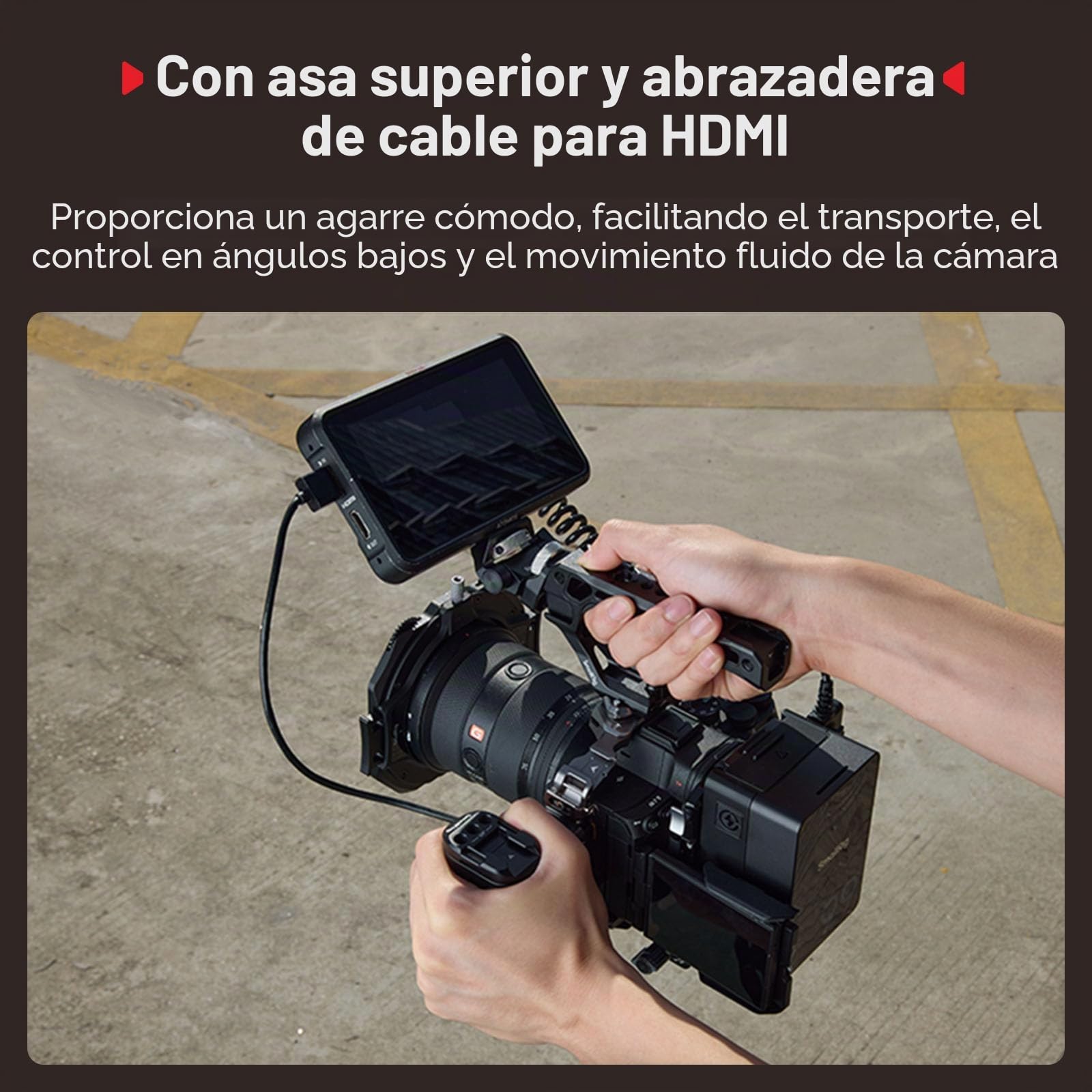 SMALLRIG Kit de Jaula Avanzada para Sony Alpha 7 V/7R V/7 IV, con Placa de Liberación Rápida para Arca, Incluye Asa Superior, Empuñadura Lateral y Clip para HDMI - 6026