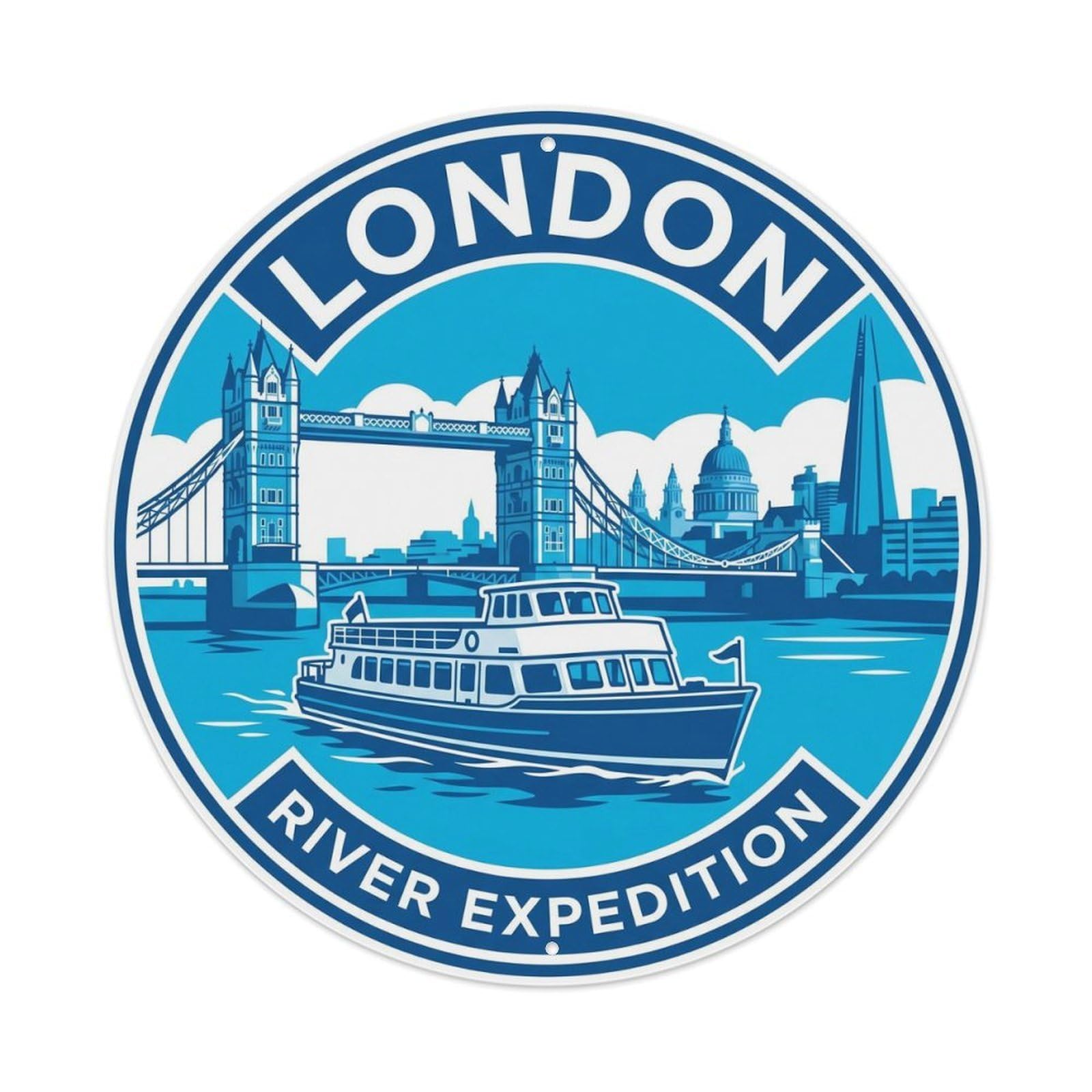 Fqcyn Style Vintage Travel British Boat Expedition Metal Tin Sign