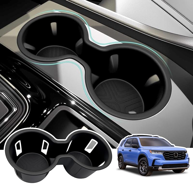 Porta-Copos Organizador para Console OUSUWO em Silicone Compatível com Honda Pilot 2023–2026 e Passport/Ridgeline 2024–2026, 1 unidade