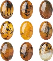 Vista 13 de Crafans Flat Back Gemstone Oval Cabochons Natural Stone Cabochons Healing Power Stone Chakra Crystal for Crafts DIY Jewelry Making Supplies