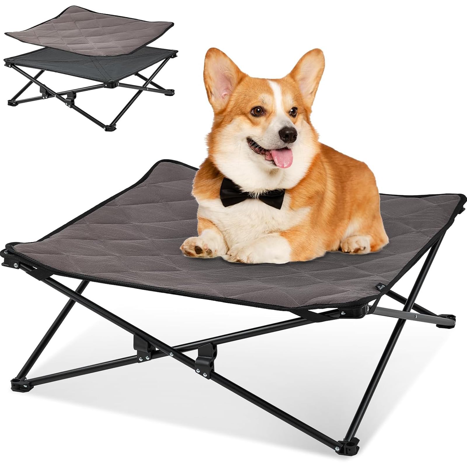 KingCamp Elevated Dog Bed for Medium Dogs, Outdoor Raised Cooling Pet Cot Bed with Washable Breathable Mesh & No-Slip Feet Perfect for Camping,
