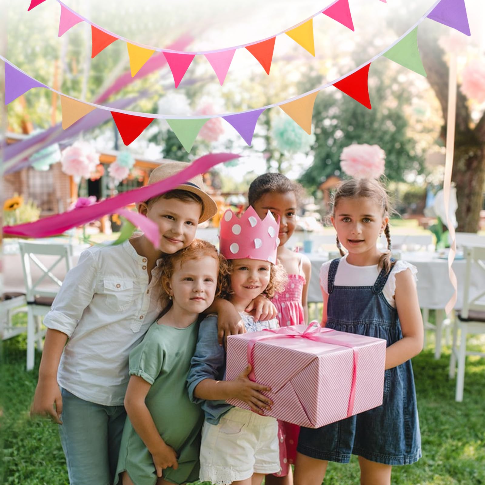 Guirlande Fanion Vert Sauge Camel Et écru Pour Chambre Bébé Enfant