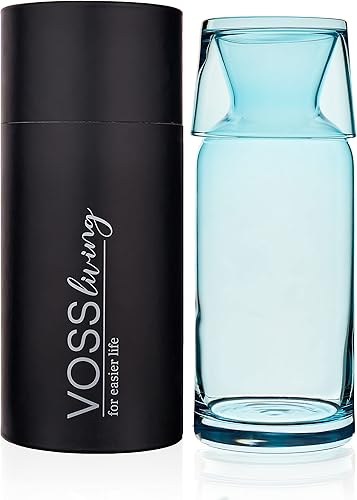 Juego de jarras de agua y vasos de noche, 23.6 onzas - Decantador de agua con vidrio - Jarra de agua y vidrio para mesita de noche - Jarra de