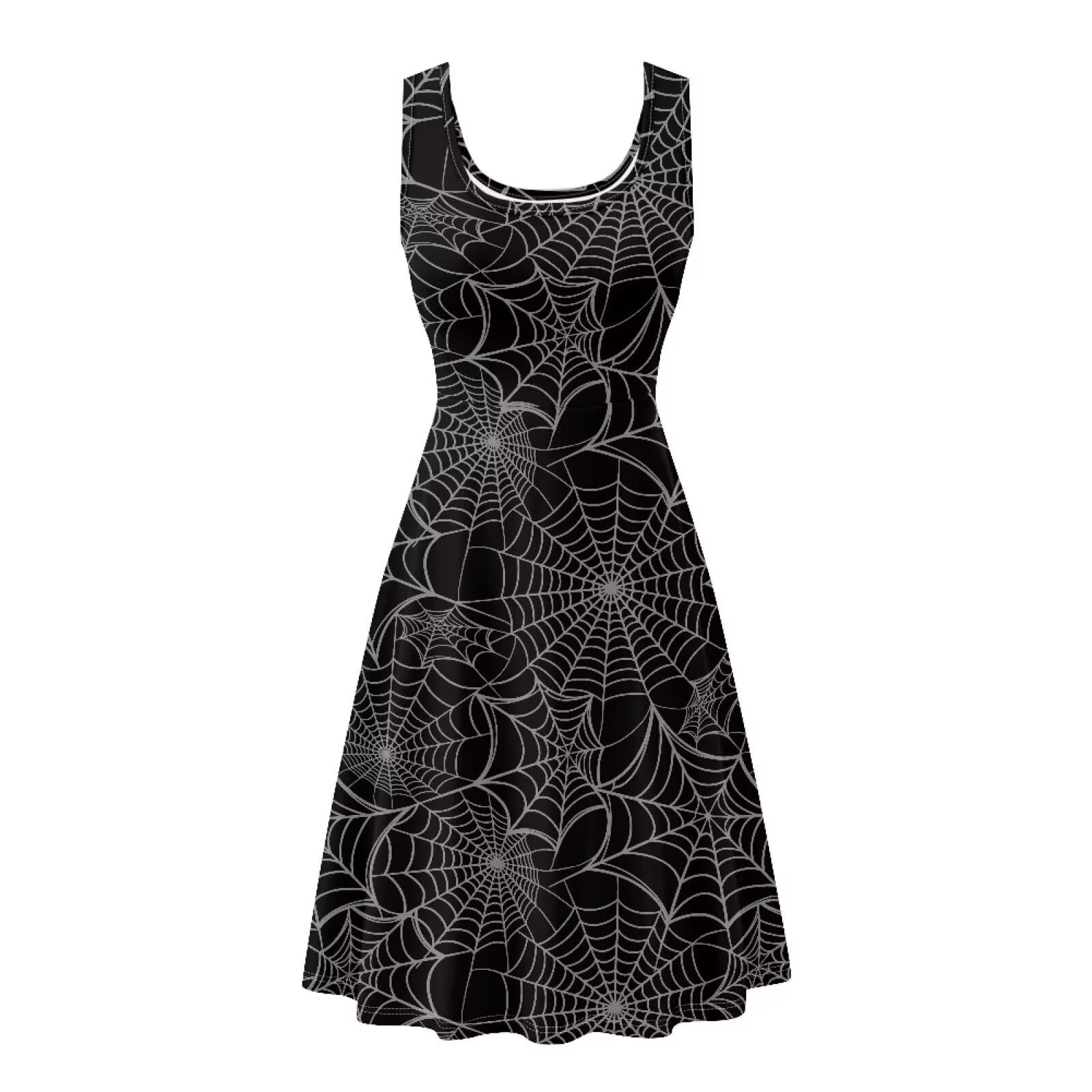 Dreaweet Casual Sleeveless Dresses for Women Girls, Round Neck Tank Dresses with Pockets Summer Sundress Size XS-4XL