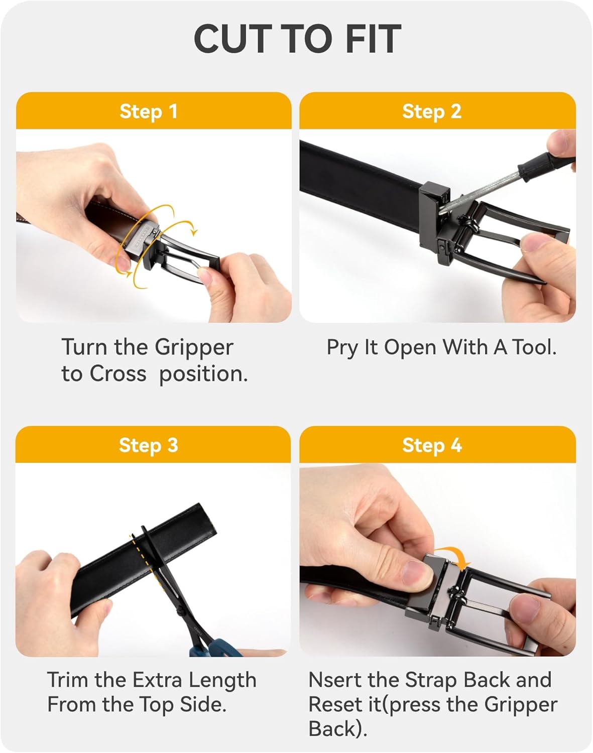 CHAOREN Reversible Mens Belt 1 Piece – Leather Belt Men for Dress Pants - Single Belt, 2 Colors - Image 5