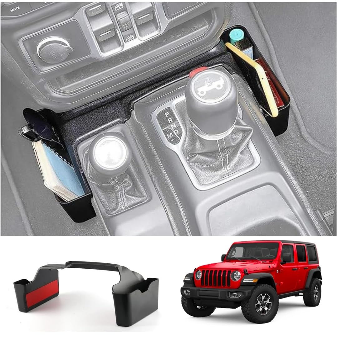 Gear Side Storage box for Jeep Wrangler JL & JT Model Year 2018-2024 | Gear Both Side Organizer Tray For Extra Storage | Current Wrangler JL JLU & Gladiator JT Interior Accessories
