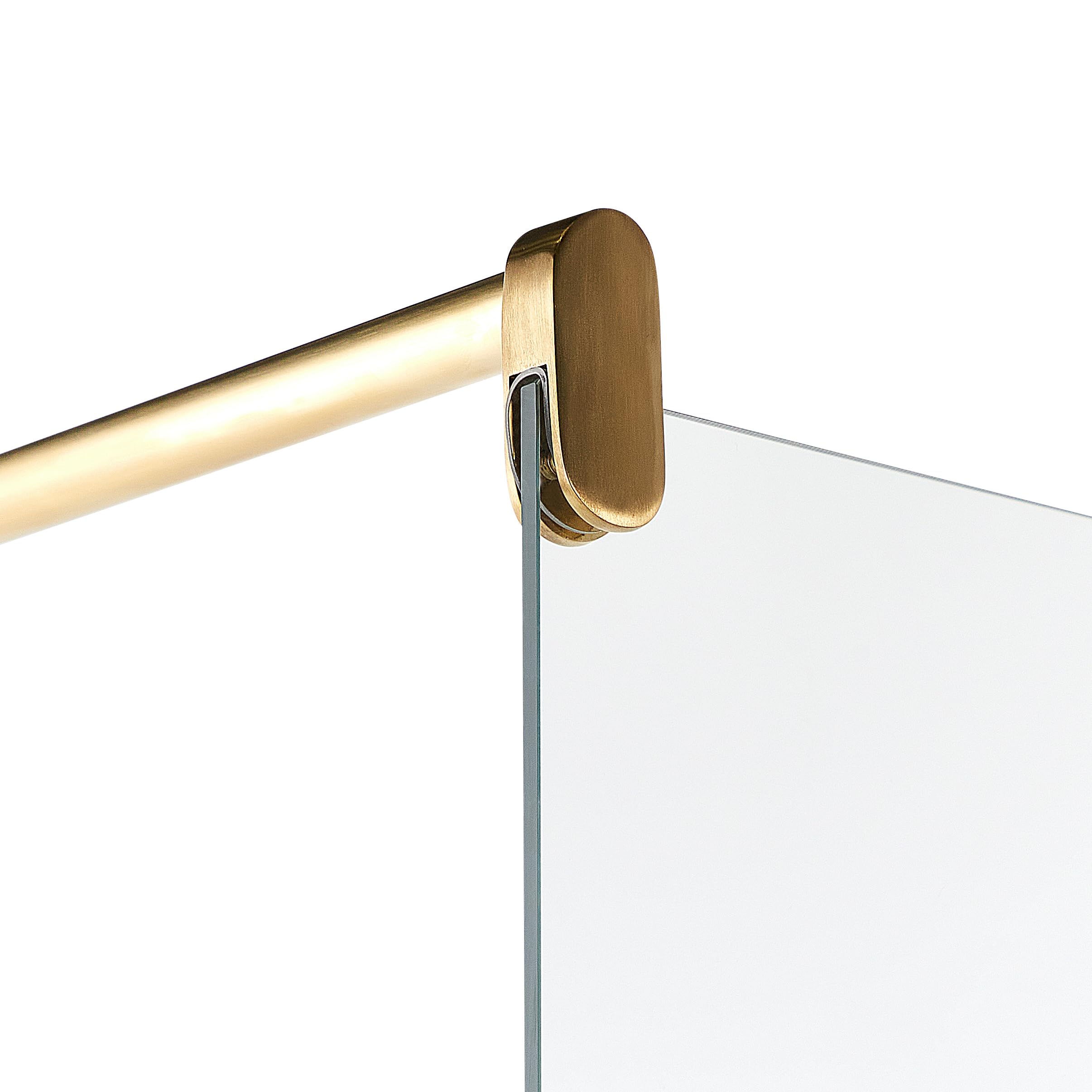 Mampara de ducha de vidrio templado sin puerta dorado 80 x 190 cm Ahaus