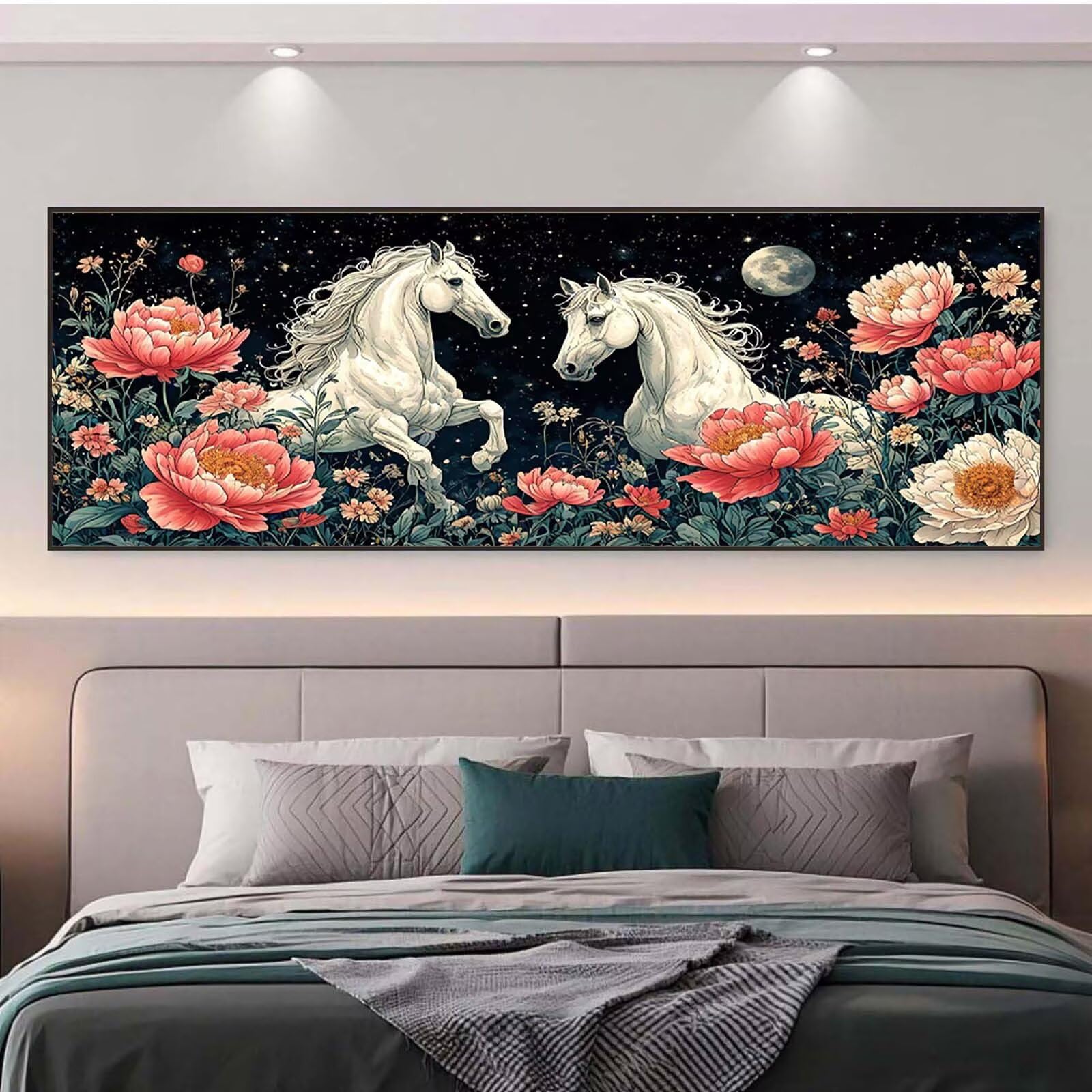 5D DIY duży obraz diamentowy 70 x 180 cm, obraz diamentowy kwiat s0h-44