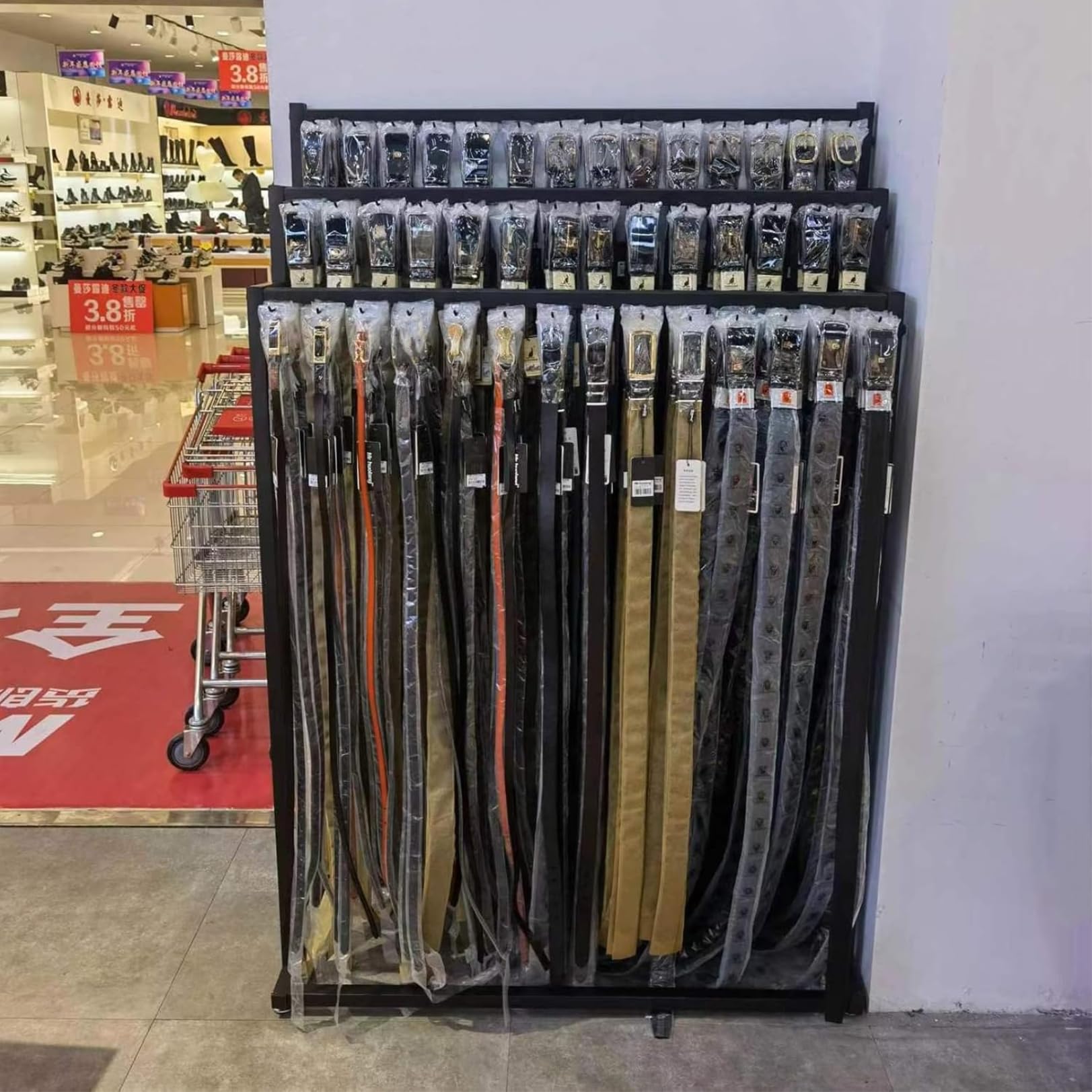 Metall-Kleiderbügel für Gürtel, Stehständer für Geschäft, Krawatte, Schal, Schal, Organizer für Kleiderschrank-Aufbewahrung