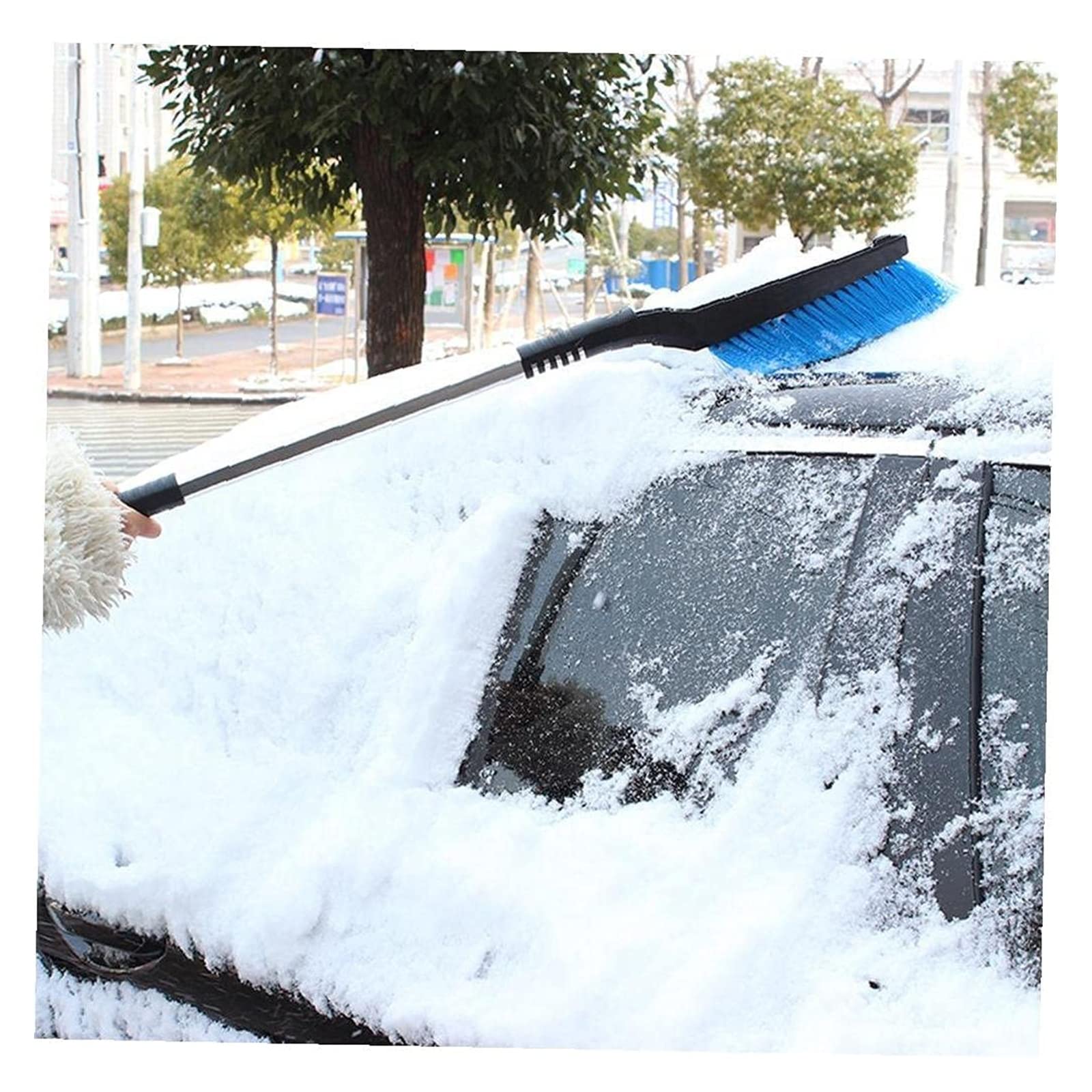 Cepillo de la nieve del raspador de hielo para el parabrisas de la nieve Escoba de nieve Hielo nieve palo de nieve Cepillo de nieve Pala de nieve Cepillo de nieve Estrástico largo Cepillo de hielo