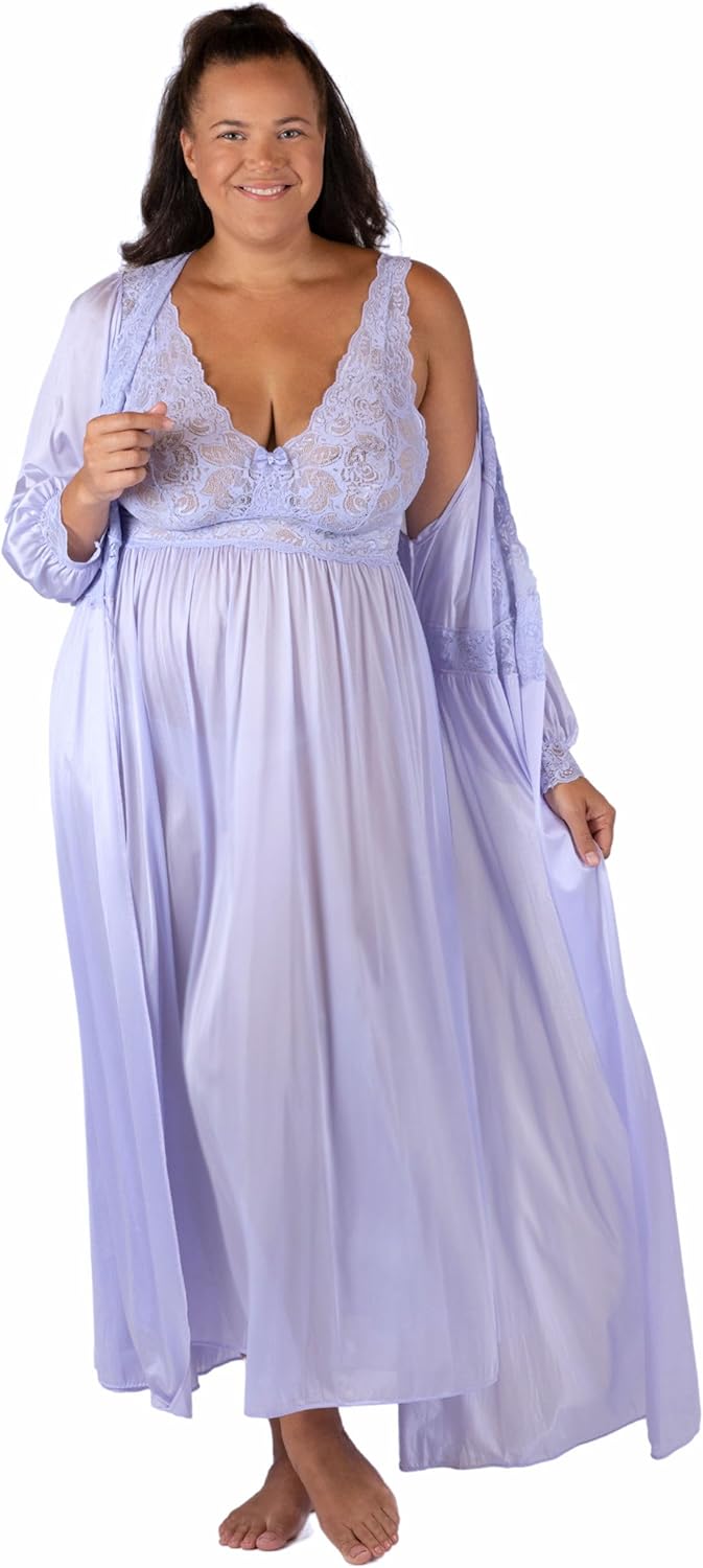 Shadowline Women's Nightgown Robe Peignoir Set Barbados Ubuy