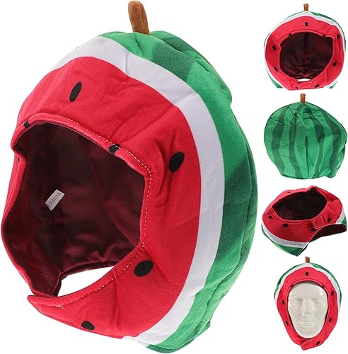 Miniatura 7 de PRETYZOOM Divertido sombrero de sandía, disfraz de fiesta de carnaval para bailes de máscaras, festivales de música, actuaciones de baile y