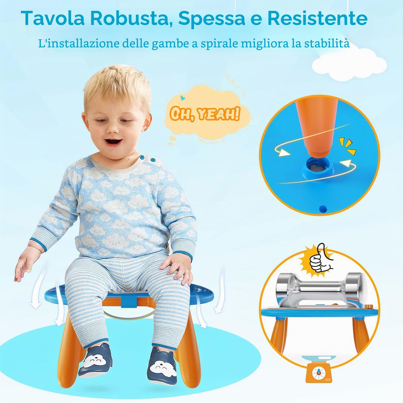 Kikidex Lavagna magnetica da disegno, giocattoli per bambine da 1 a 2 anni, tappetino per scarabocchiare, giocattoli educativi per bambini di 1, 2 e 3 anni, regalo di compleanno (blu)