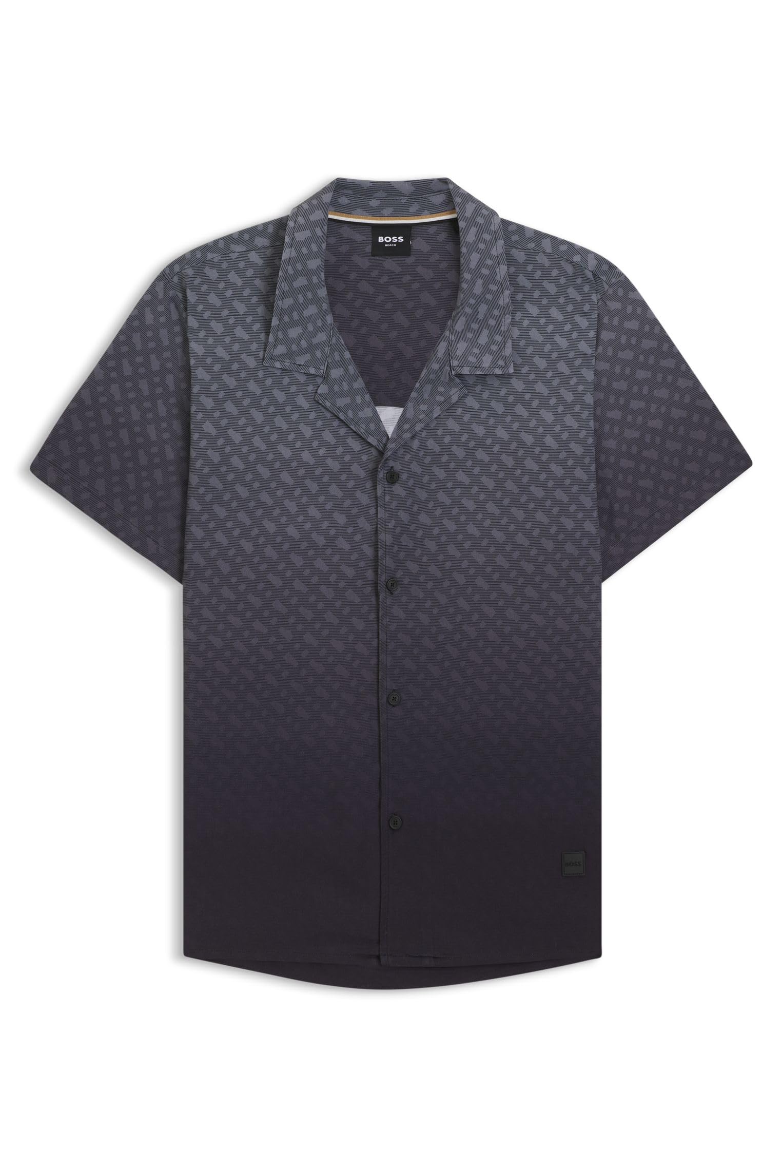 BOSS Herren Vale Shirt Regular-Fit Hemd mit Monogramm-Print im Dégradé-Stil