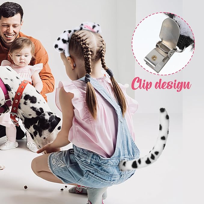 Disfraz de perro con vincha, cola y moño para fiestas miniatura 3