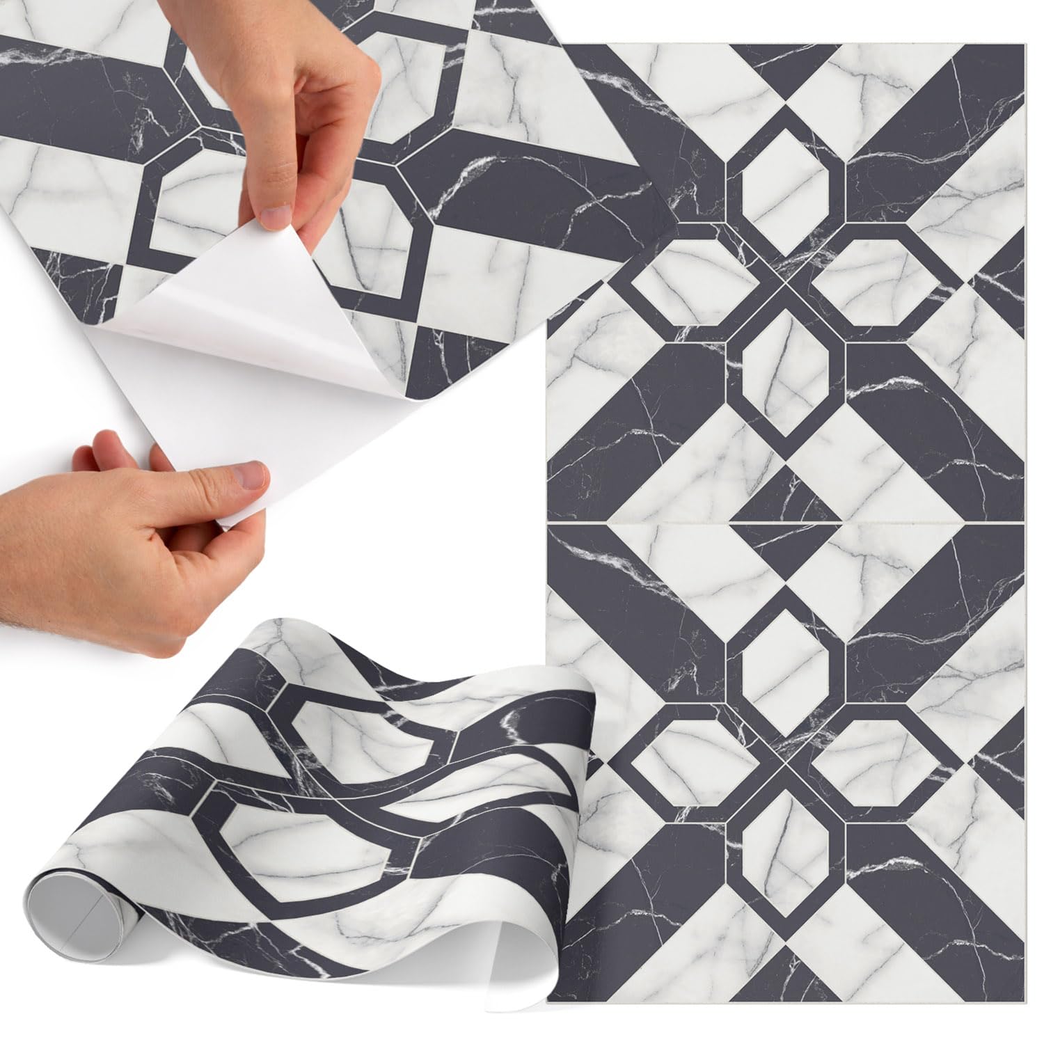 Revêtement autocollant 75x150 cm imperméable à motif géométrique