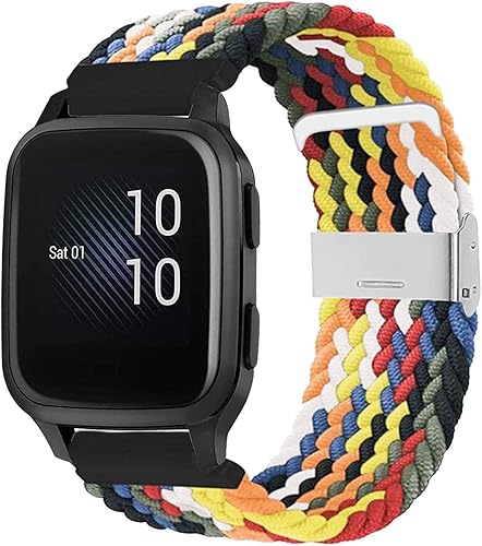 Miniatura 6 de Abanen Correa de reloj para Garmin Vivoactive 5Venu SqVenu 2 Plus, correa de nailon elástica suave de 0.787 pulgadas con cierre ajustable para