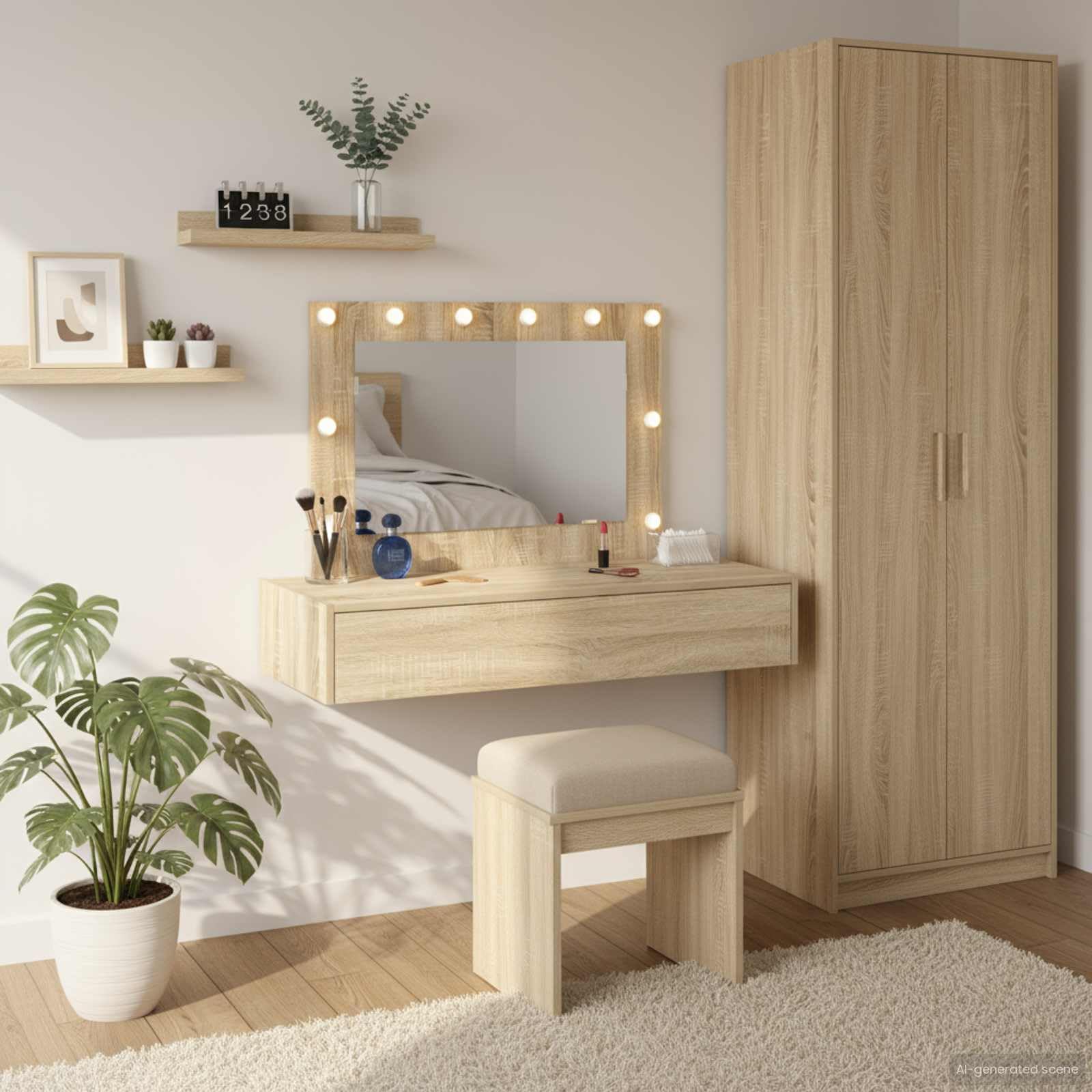 vidaXL Mesa Tocador Marrón 100 x 40 x 70 cm Madera de ingeniería, Mesa de tocador Moderna, tocador Elegante, Funcional en el Dormitorio, con Almacenamiento