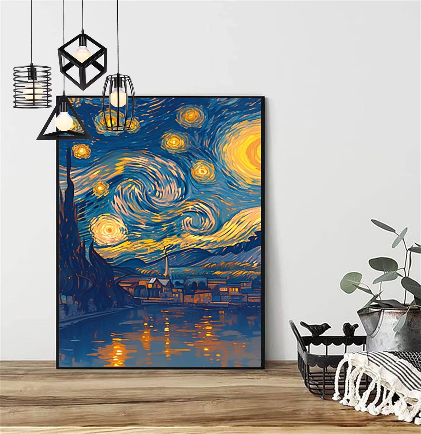 Diamentowe malowanie gwiaździste niebo diamentowe malowanie dzieci 100x150 cm 2025 abstrakcyjne malowanie diamentowe, DIY diamentowe rysunki ścieg krzyżykowy rękodzieło dla dorosłych, obraz diamentowy
