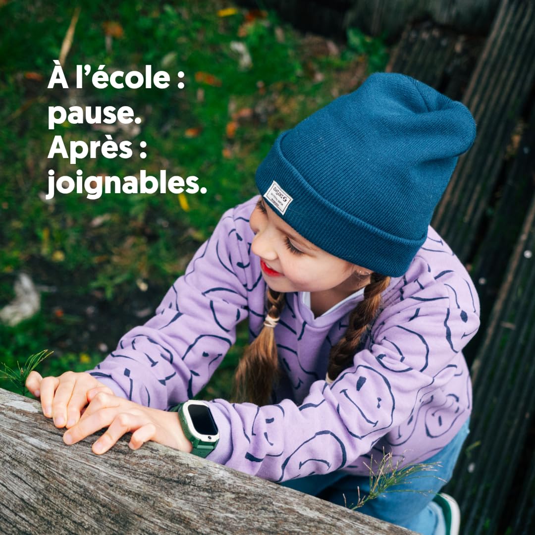 Rebel Cactus Montre Connectée Enfant Vert - Montre Enfant GPS avec Appel et Carte SIM, Grande Mémoire, Limite de Temps Réglable, Fonds d’Écran Personnalisables, étanche IP67