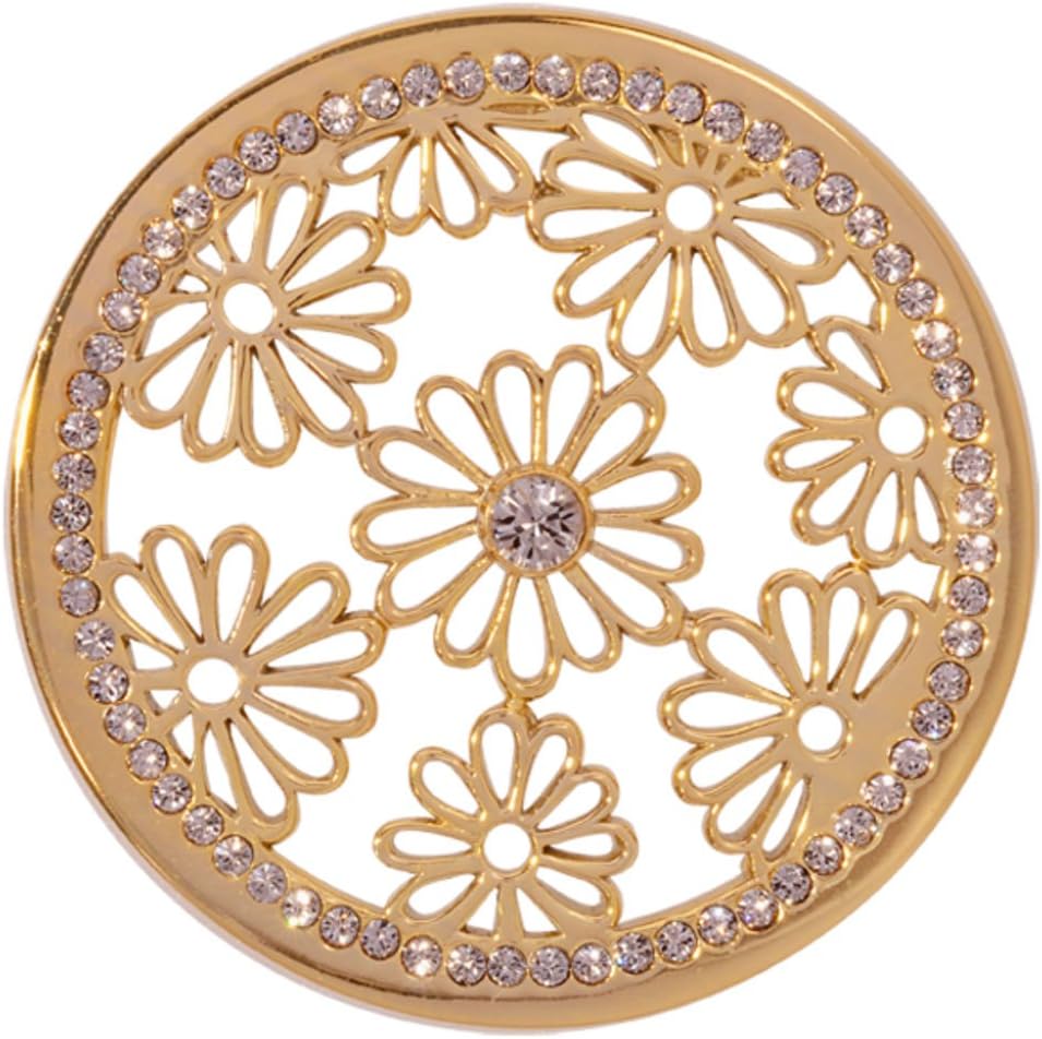 Nikki Lissoni Gold Plated "Large Sparkling Daisies Coin" C1208GL