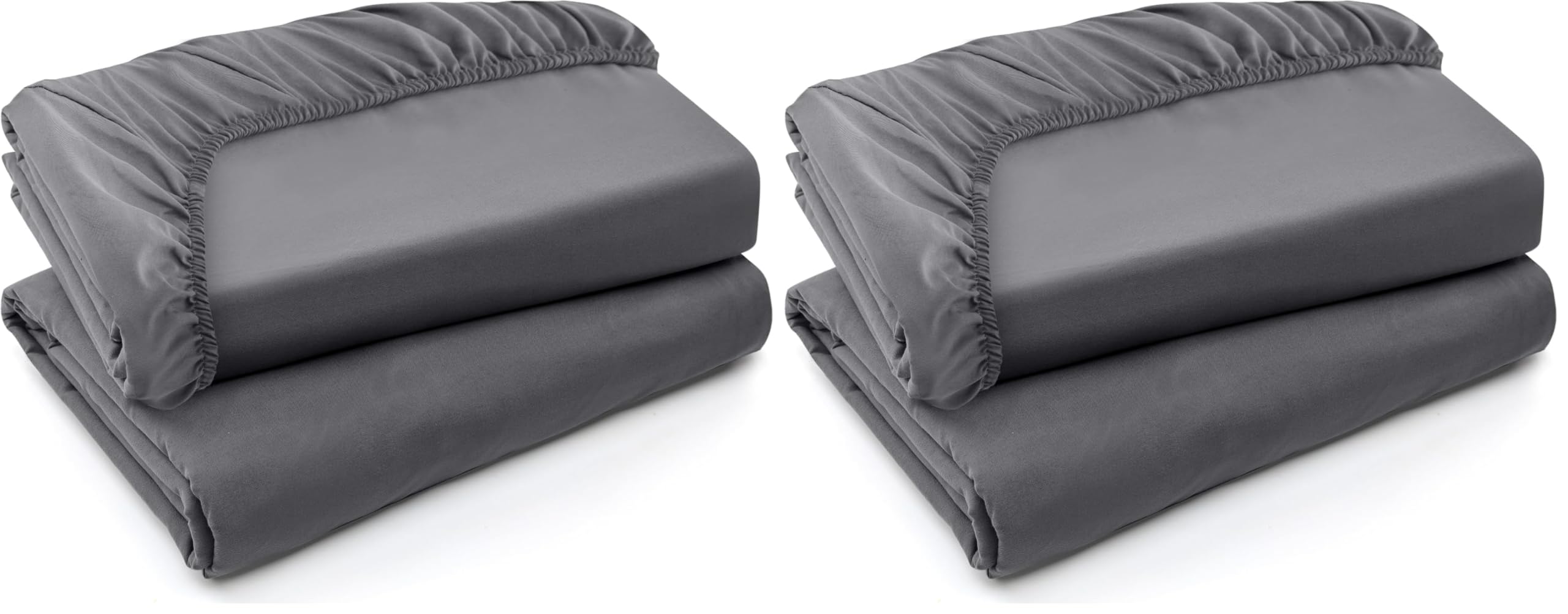 Utopia Bedding Twin Fitted Sheets - Bulk Pack of 4 Bottom Sheets - Soft Brushed Microfiber - Deep Pockets - Shrinkage &amp; Fade Resistant - Easy Care (Twin, Grey)
