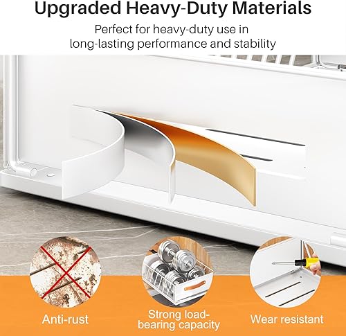 Miniatura 6 de Organizador de gabinete extraíble fijo con nano película adhesiva, estantes de despensa deslizantes resistentes, cesta de malla deslizante con asa