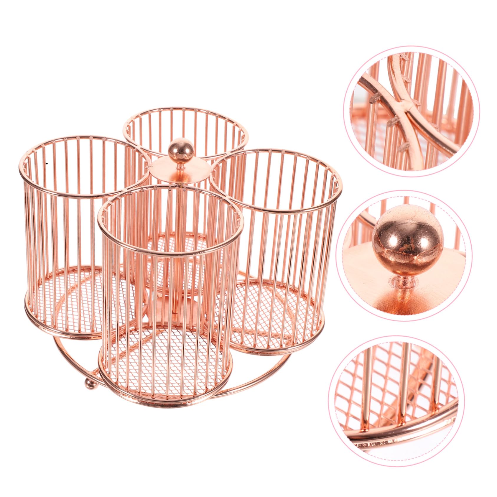 Portapenne Rotante in Metallo Organizer Per Cancelleria e Cosmetici Portapenne Da Scrivania Griglie Design Elegante Per Desktop
