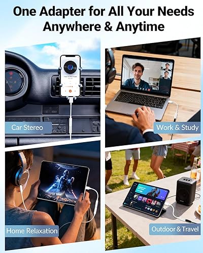 Miniatura 7 de Seulliya Adaptador USB C a 3.5mm de conector de auriculares para iPhone 17/16/15 Pro/Max, DAC Dongle de audio de alta resolución, convertidor de