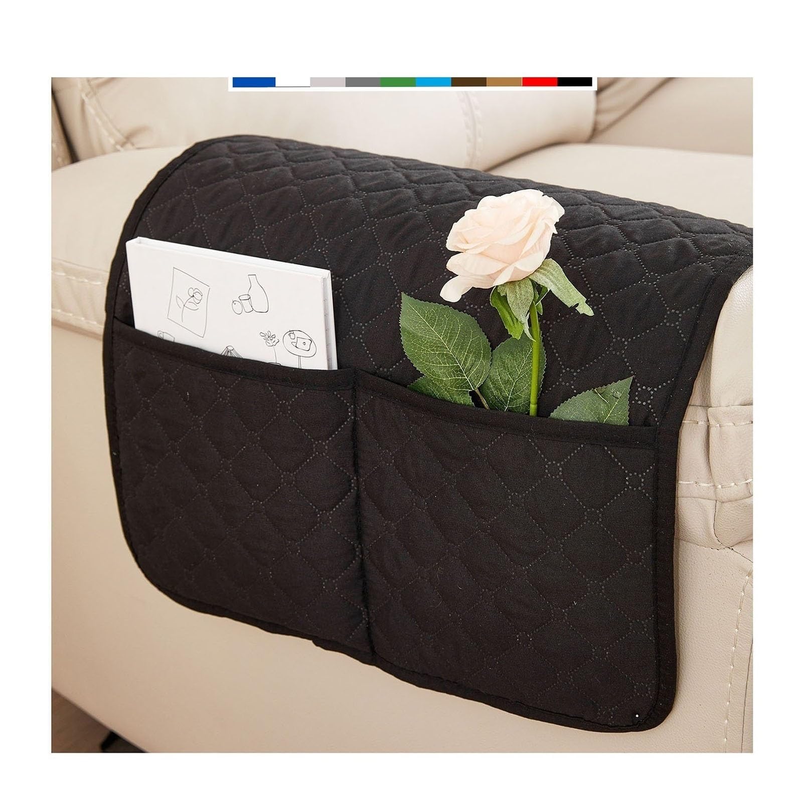 Iliemao Black Sofa Armrest Cover Headrest Cover Recliner Chair Arm Cover Sofa Headrest Slipcovers Nonslip Waterproof Armchair Cover For Recliner Leather Sofa Couch Protector Modern ( Color : Size : With Poc